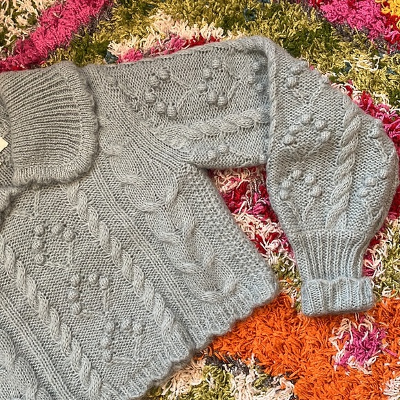 Loveshackfancy Berget Cropped Sweater, sparkling brook XS - Picture 5 of 10